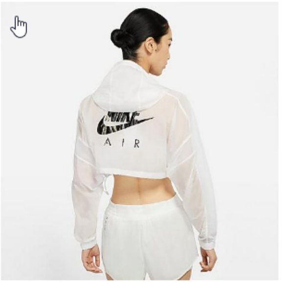 Nike | Jackets u0026 Coats | Nike Air Womens Crop Running Jacket In White |  Poshmark